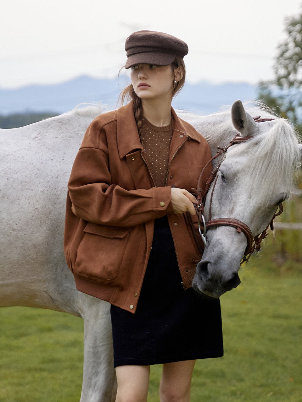 Lenina ♥ TEDDY suede bomber jacket/追跡付 TEDDY suede bomber jacket_brown - 르니나