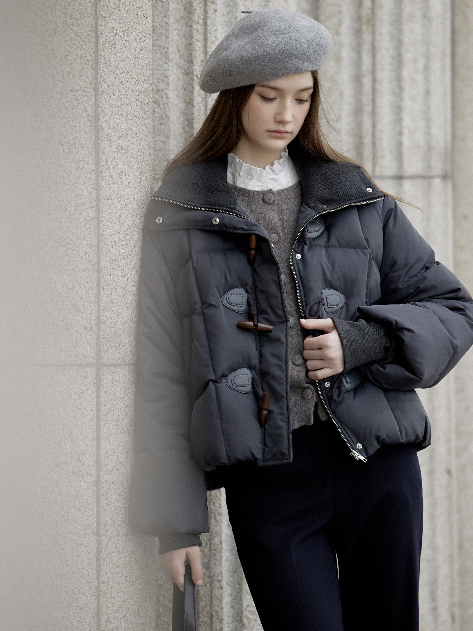 【Lenina】サナ着用 JADE stand collar down padding 全3色 PADDING - 르니나