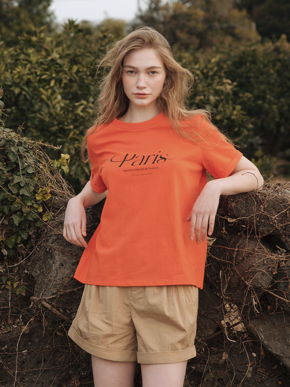 ◇LENINA◇ CALLA city print Tshirt_ORANGE CALLA city print T-shirt_orange - 르니나