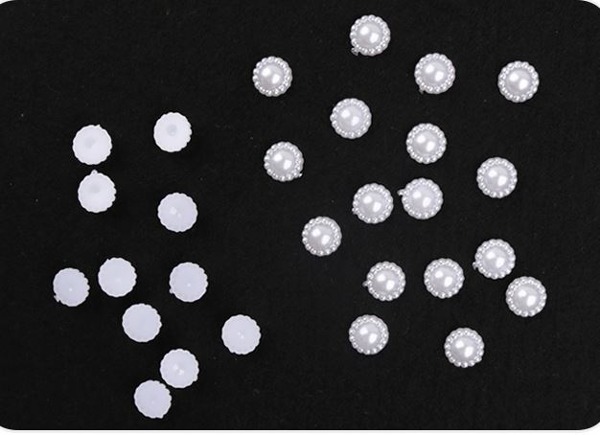 UN 5000 만들기재료 반쪽진주 꽃모양 10mm 흰색 1통