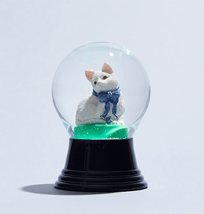 스노우볼 노란 리본 고양이 오리지널 비엔나 스노우글로브 Original Vienna Snowglobes 80mm