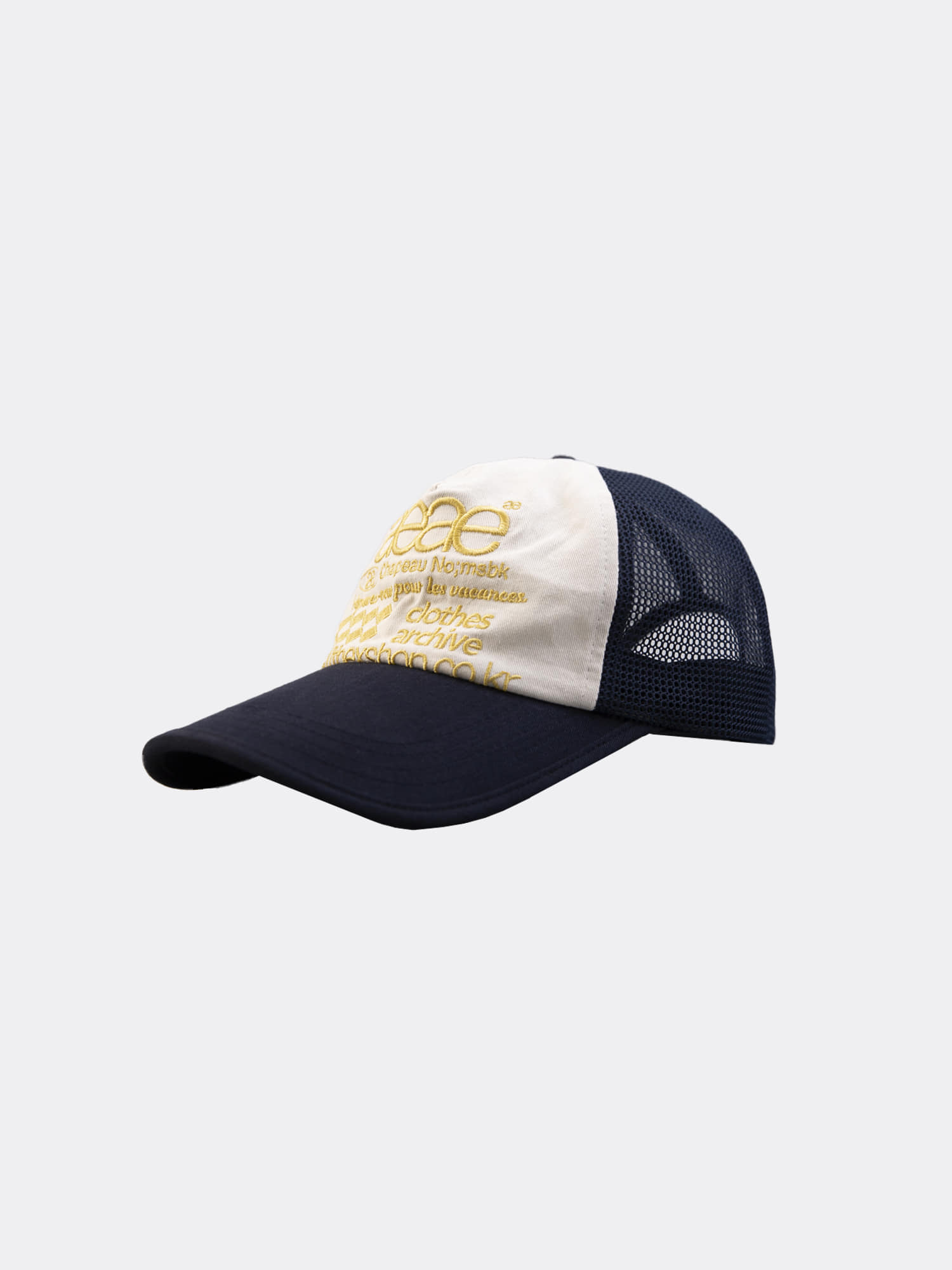 Tシャツ・カットソー AEAE WEB LOGO MESH CAP YELLOW/NAVY aeae, thexshop, 에이에이, 더엑스샵