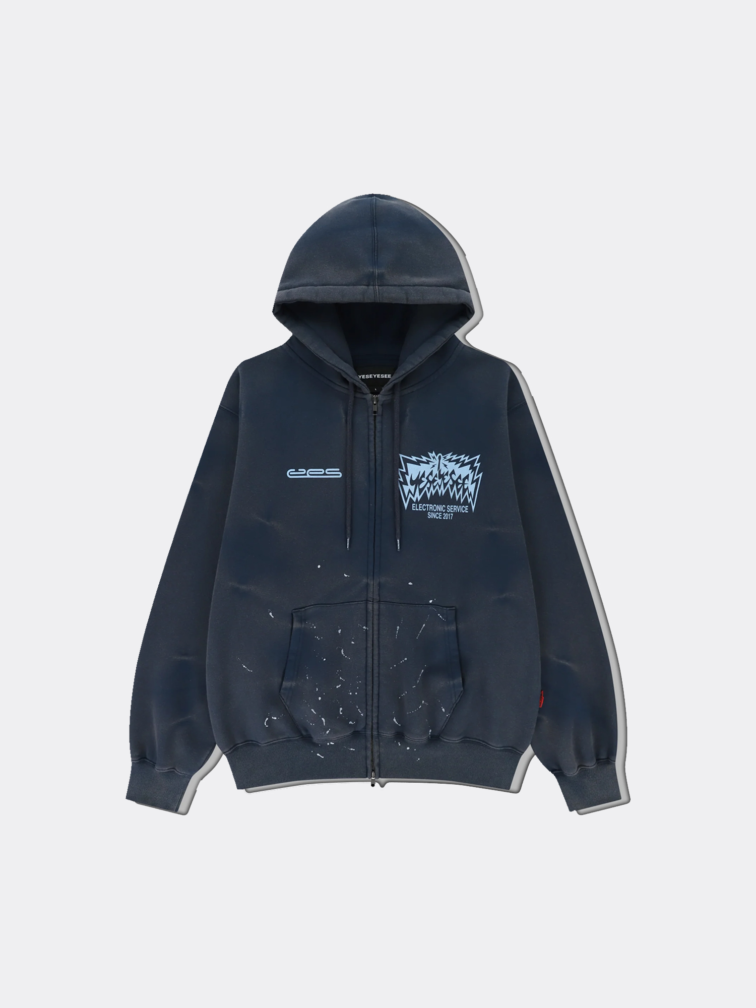 パーカー・フーディ YESEYESEE SN Painted Hoodie 5MM391 さらに100円引き◇YESEYESEE◇Y.E.S Painted Zip-up Hoodie