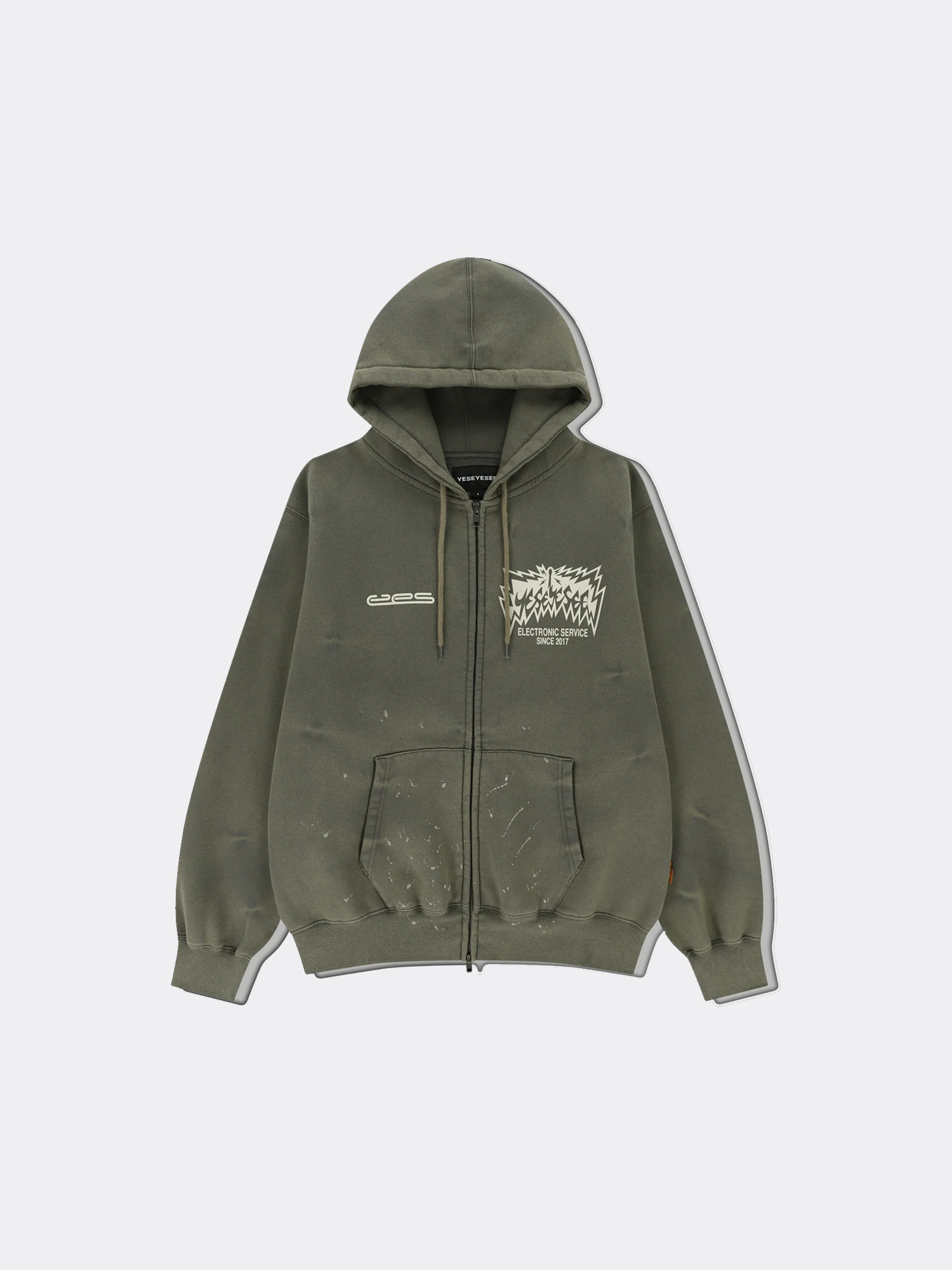 パーカー・フーディ YESEYESEE SN Painted Hoodie 5MM391 さらに100円引き◇YESEYESEE◇Y.E.S Painted Zip-up Hoodie