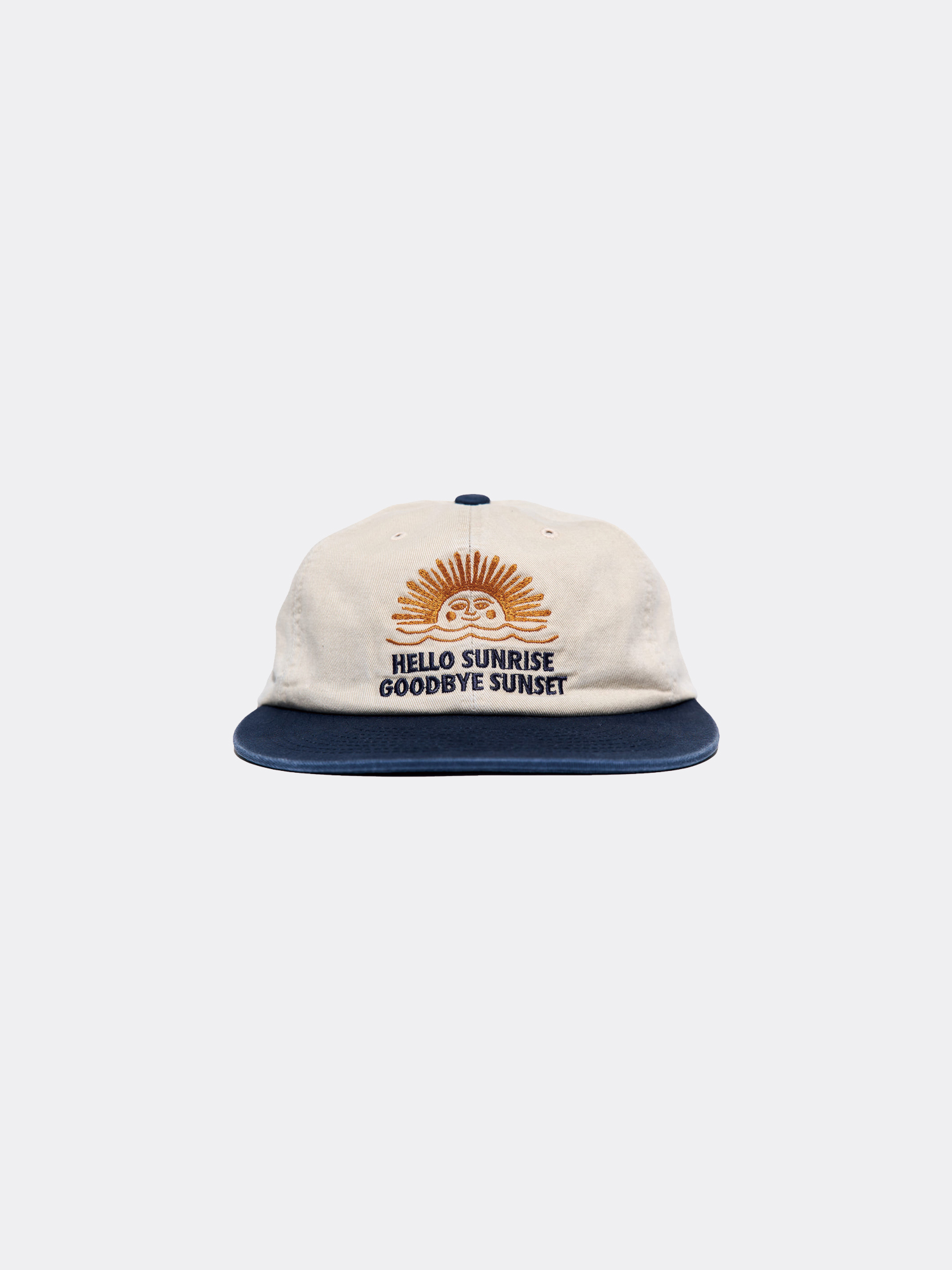 【Hello Sunrise】Washed Doodle Typo Relaxed Fit 6Panel Cap 헬로선라이즈 워시드 투톤로고 6패널 캡 브라운 | Hello Sunrise