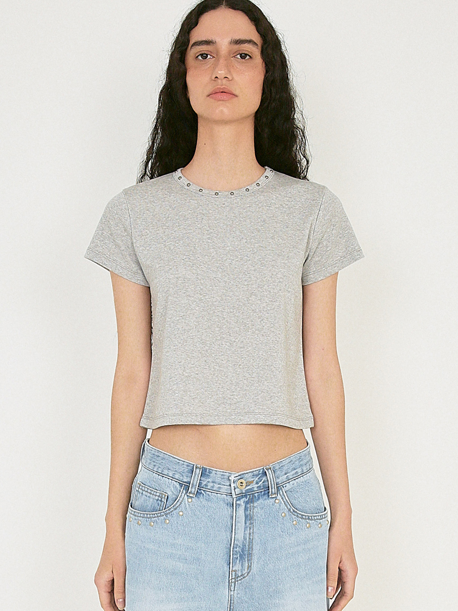 【Polysooem】25ss STUDDED NECK TEE Tops - Tops - polysooem