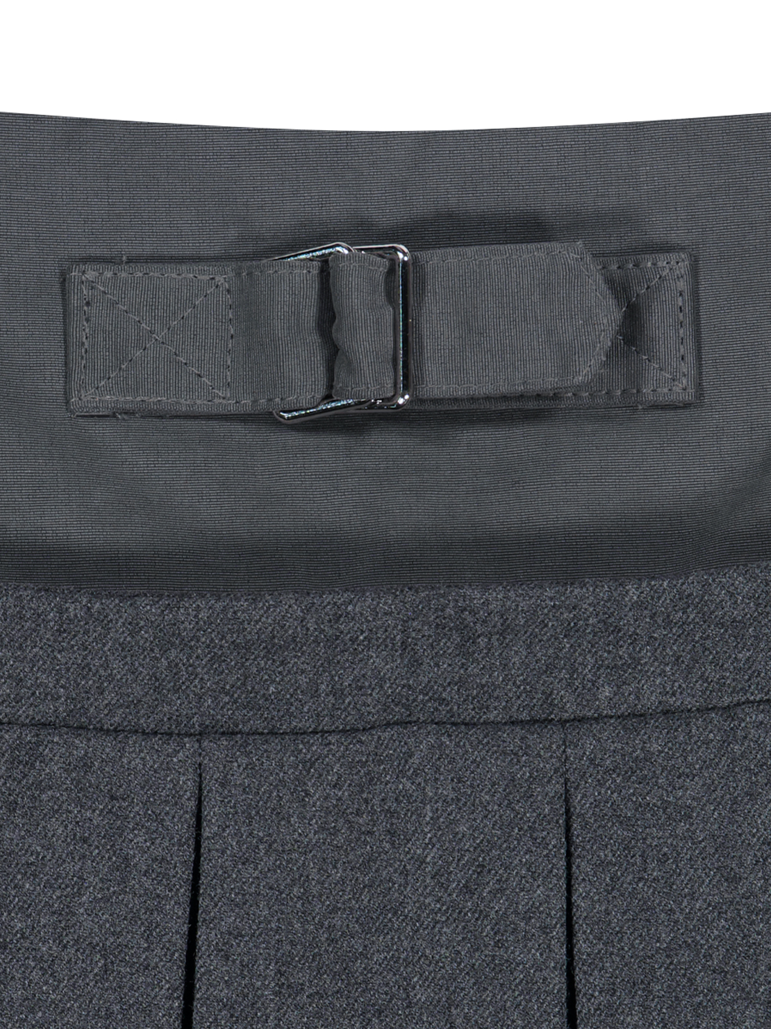 MUSINSA公式 | COYSEIO DOUBLE WAISTED PLEATS SKIRT GREY