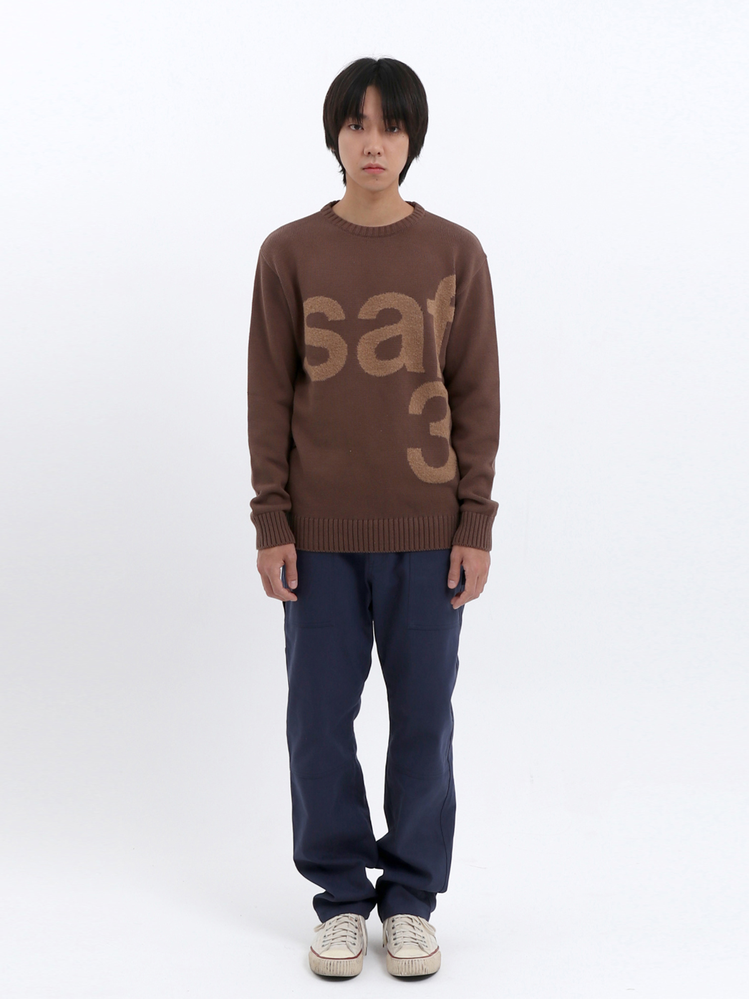 トップス SAFARISPOT 1/2 Basic Knit - Brown THEXSHOP,더엑스샵,SAFARISPORT,사파리스팟