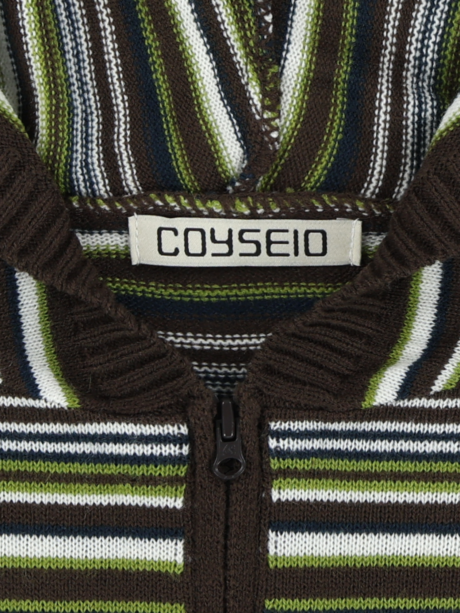トップス coyseio SOFT KNIT ZIP-UP STRIPE THEXSHOP,더엑스샵,COYSEIO,코이세이오