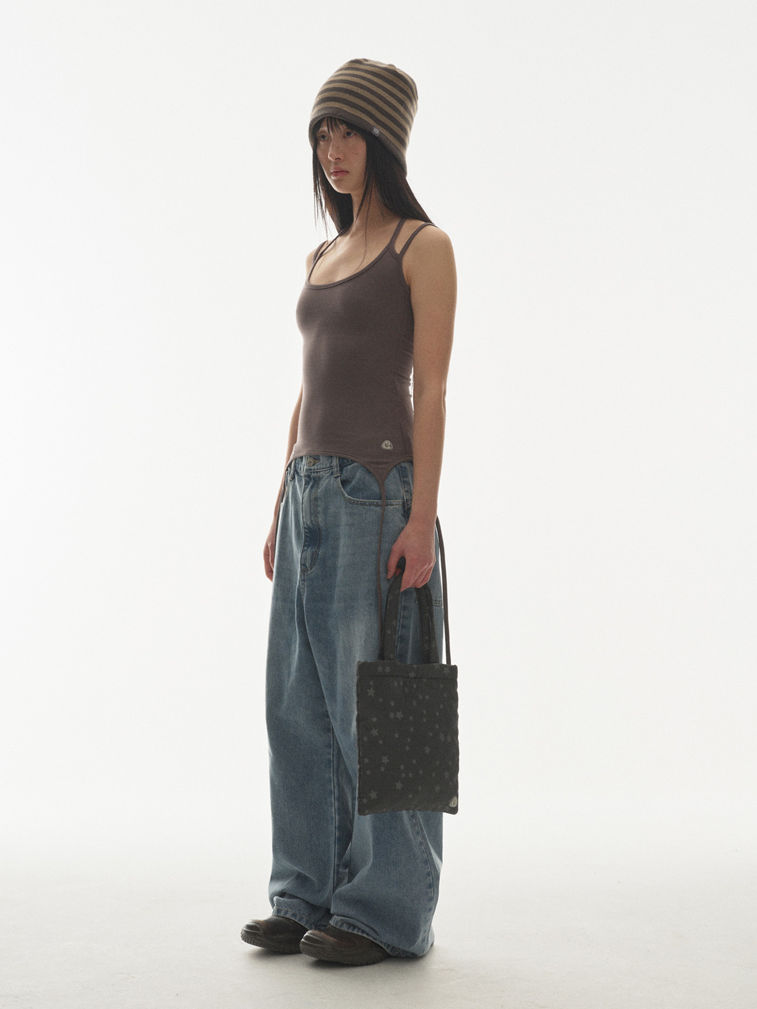 COYSEIO DUAL STRIPE BEANIE MUD KHAKI