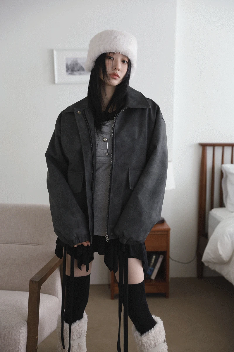 안감 전체 퍼) 마일드 양털 블루종 자켓 - 컬러인아이디 - 유니크 트렌디 쇼핑몰