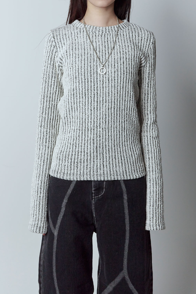 stripe stitch velvet knit (2color)