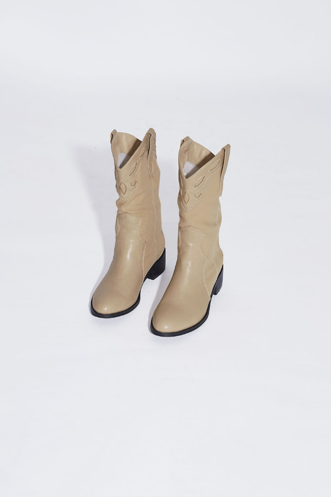 linen combi western boots (2c)