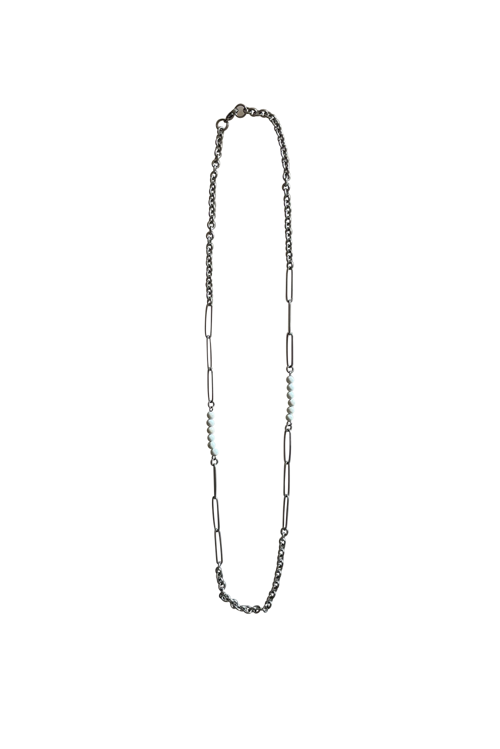 white chain necklace