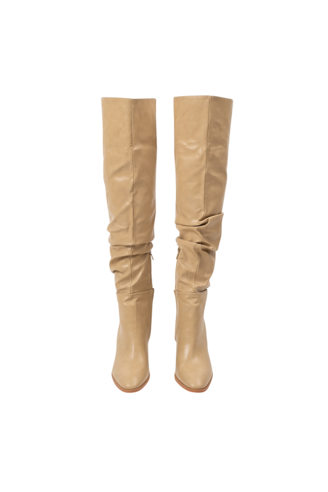 wrinkle knee high long boots(5color)
