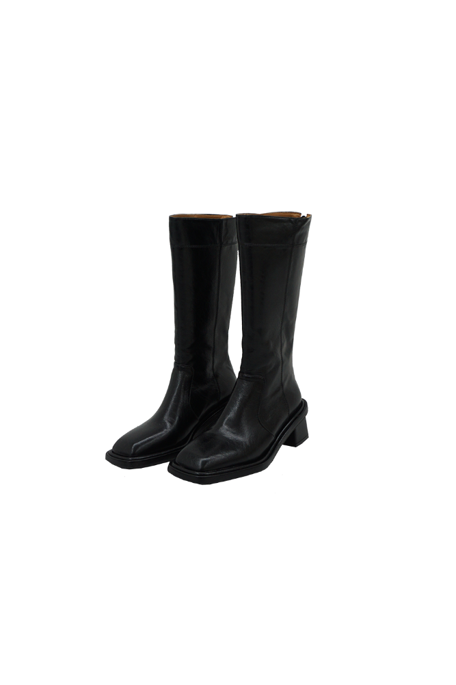 glossy lenin middle boots (2color)