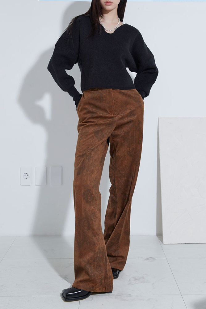 paisley golden bootscut pants (3color)