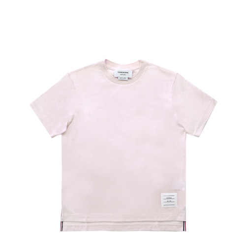 [톰브라운]22SS FJS036A 05398 680 핑크 라이트웨이트 로고 패치 여성 반팔 티셔츠
