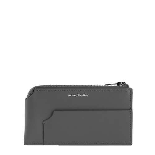 [아크네스튜디오]23SS CG0166 AA3 다크 그레이 로고 가죽 포켓 지퍼 카드지갑