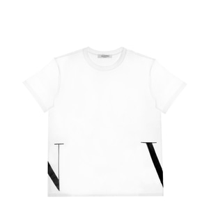 [발렌티노]20FW UB3MG07V 5U0 A01 화이트 VLTN 백 로고 여성 반팔 티셔츠