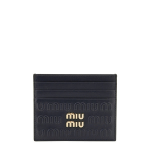 [미우미우]23SS 5MC002 2F5X F0216 네이비 레더 엠보로고 카드지갑