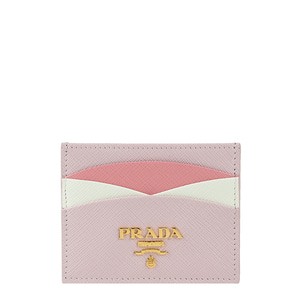 [프라다]23SS 1MC025 ZLP F0VNM 핑크 사피아노 금장 로고 카드지갑
