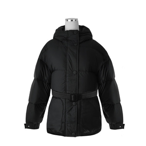 [옌키옌키]22FW MICHLIN SOFT BLACK 블랙 미쉐린 소프트 벨트 후드 여성 패딩 자켓