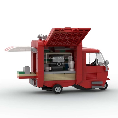 레고 MOC 창작 스피드챔피언 신제품 Tuk-Tuk Coffee 커피 푸드 트럭 MOC-130816 호환 한정판