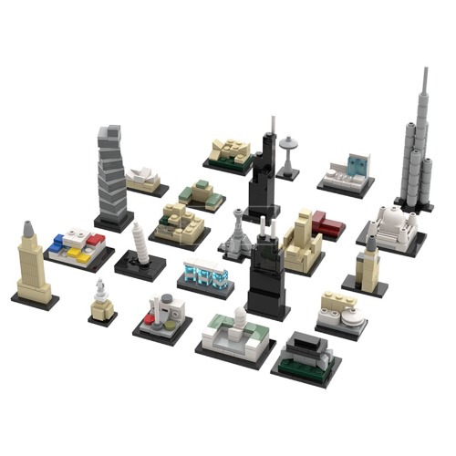 레고 호환 MOC-56076 Architecture Advent Calendar 고전 건물 모음 신제품 창작