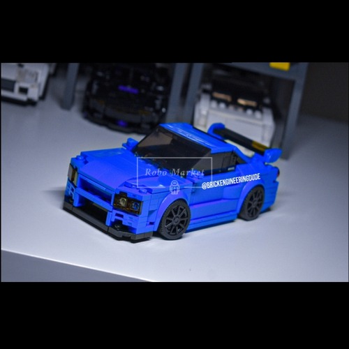 레고 스피드챔피언 호환 Nissan R34 Skyline GT-R 닛산 블루 스카이라인 MOC-84758 신제품 창작