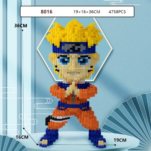 입체 디폼블럭 3D 도안 나루토 일본애니메이션 주인공 폼폼 미니 나노블록 8mm 