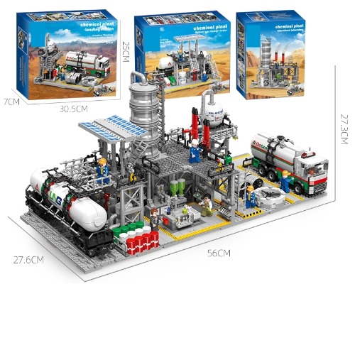 레고 시티 호환 도시 화학 공장 천연 가스 플랜트 복합단지 JJ9014-16 신제품 창작