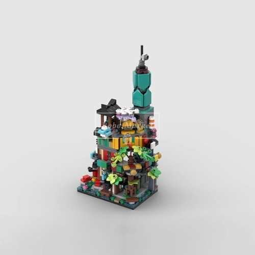 레고 닌자고 호환 71741 Ninjago 미니 시티 정원 가든 MOC-107816 신제품 창작