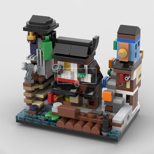 레고 닌자고 호환 70657 Ninjago City Docks 미니 닌자 부두 MOC-108555 신제품 창작