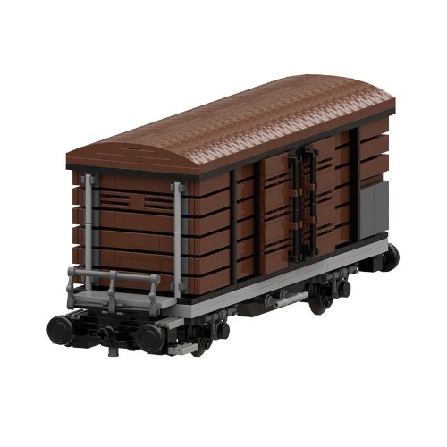 레고 시티 호환 Boxcar Goods wagon Hbi 독일 화물 왜건 트랙 운반 열차 MOC-114051 신제품 창작