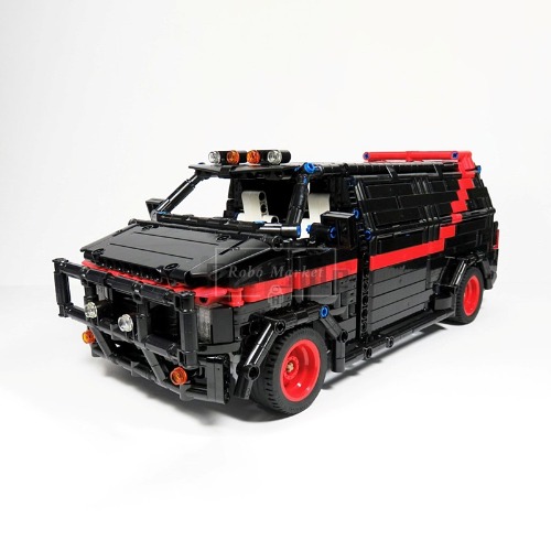 레고 테크닉 MOC-5945 A Team Van 특수 부대 전투 차량 자동차 호환 신제품 창작