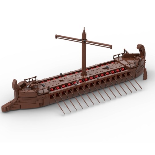 레고 크리에이터 호환 Medieval Sea Sailing Ship 중세 그리스 선박 해적 MOC-129097 신제품 창작