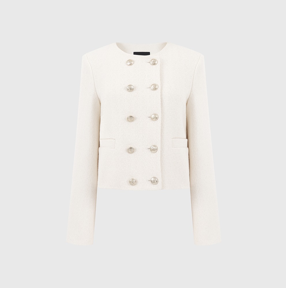 아이보리 베카 트위드 더블 자켓 / IVORY BECCA TWEED DOUBLE JACKET