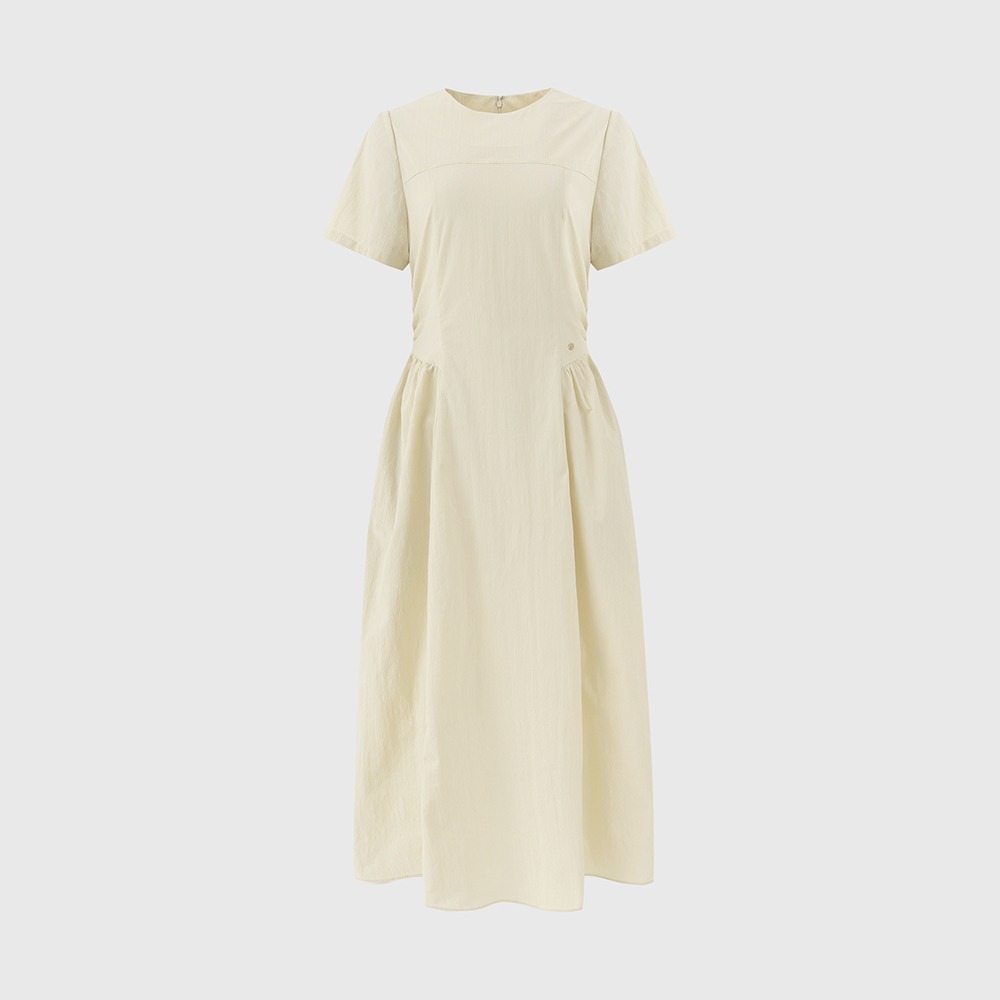 [LOOKAST X 29CM] 린다 셔링 슬림 드레스_라이트 베이지 / LINDA SHIRRING SLIM DRESS_LIGHT BEIGE