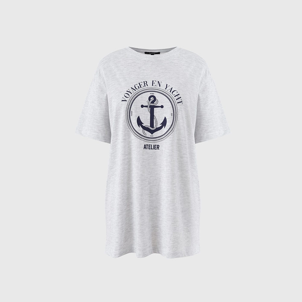 화이트 그레이 앵커 티셔츠 / WHITE GREY ANCHOR TSHIRT