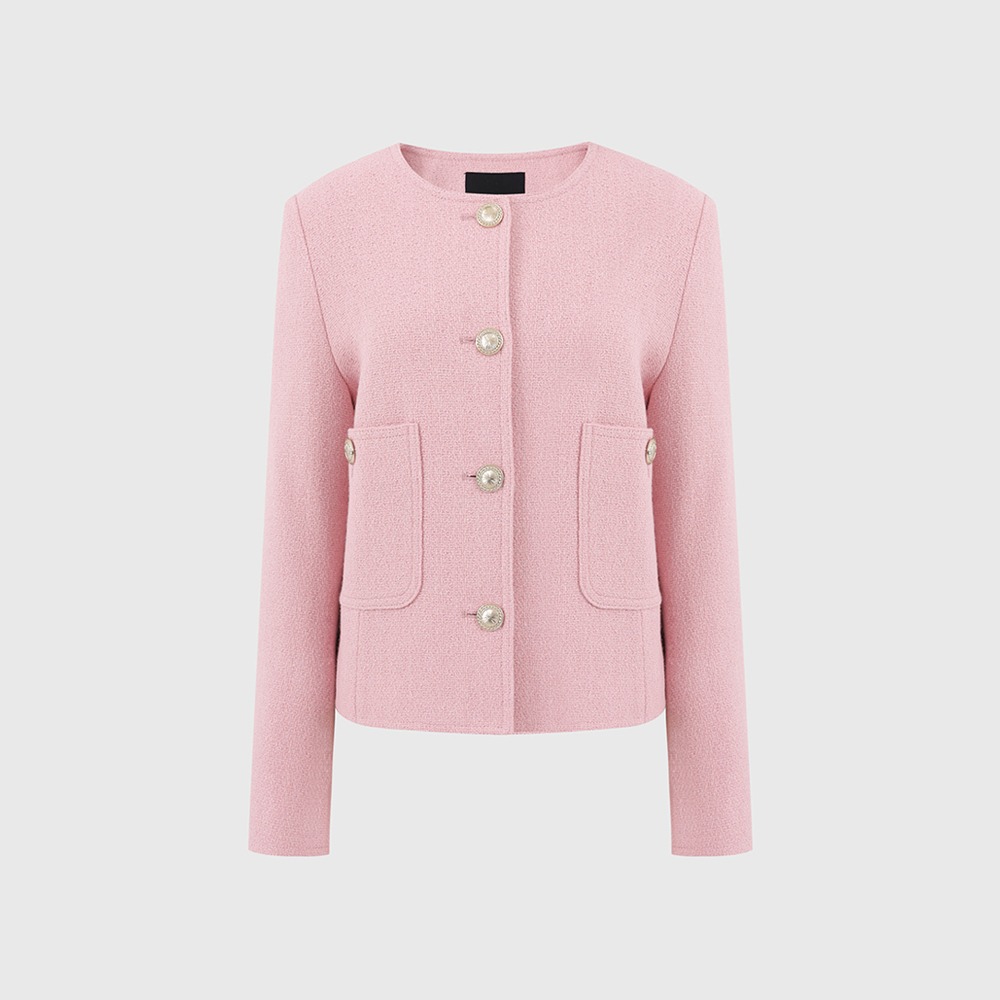 핑크 베카 트위드 자켓