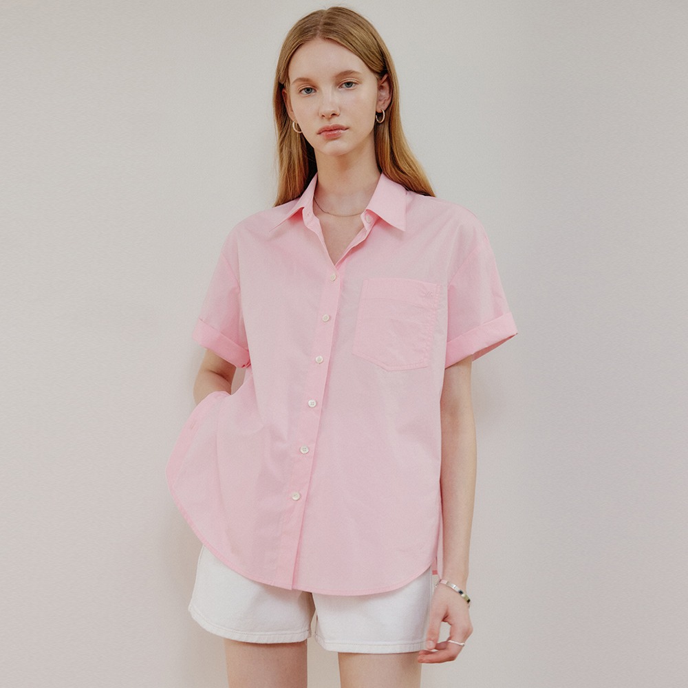 [LOOKAST X HAGO] 핑크 모니카 하프 슬리브 셔츠 / PINK MONICA HALF SLEEVE SHIRT
