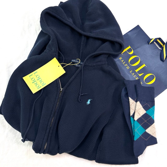 Polo ralph lauren hood zip-up knit (kn2185)