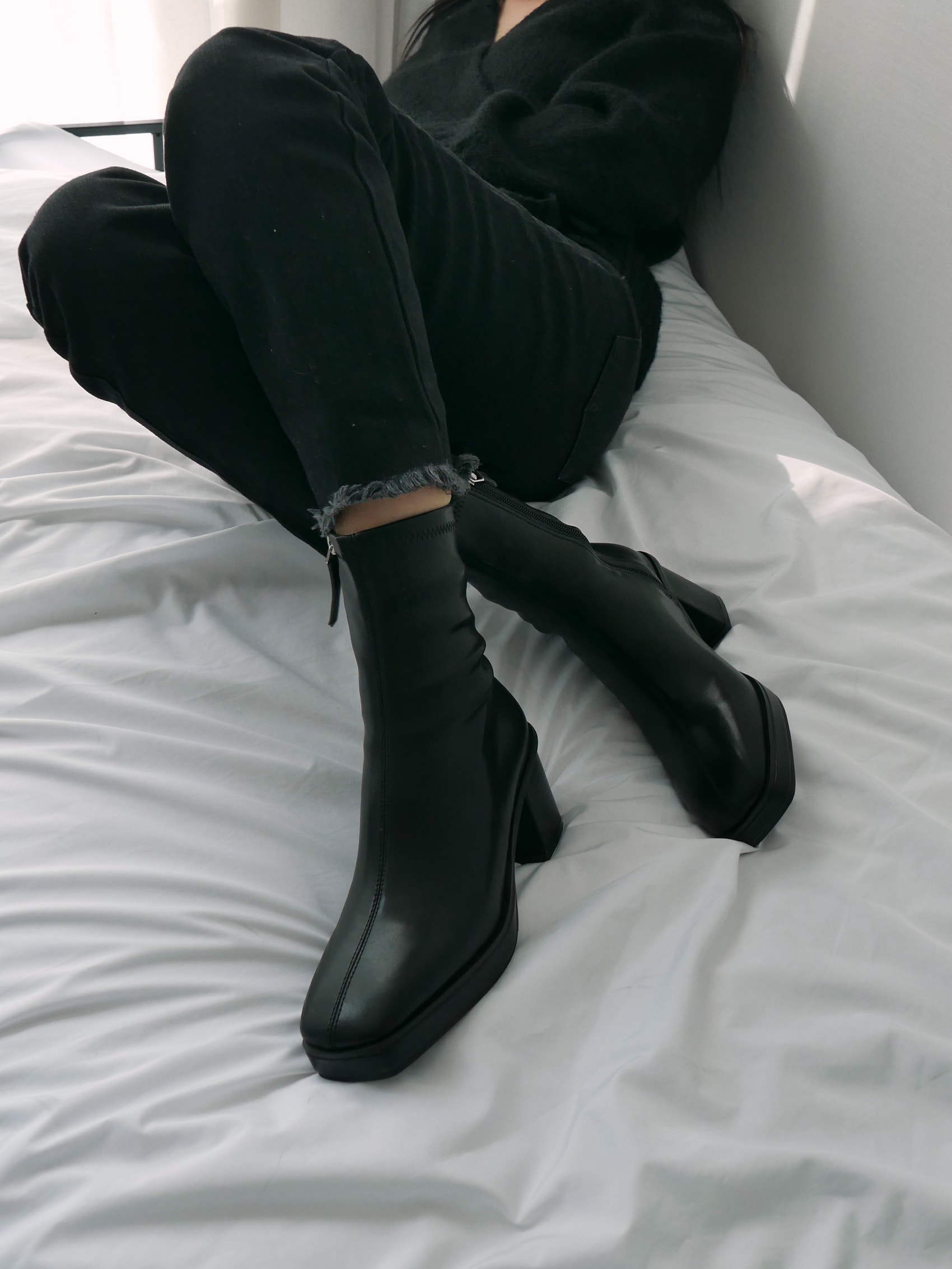 Span Anckle Boots_black