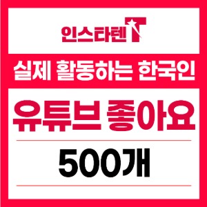 실제 활동하는 한국인 유튜브 좋아요 500개