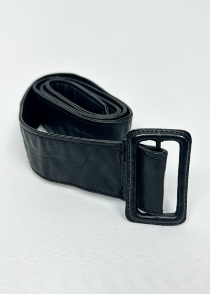 (us)black leather belt