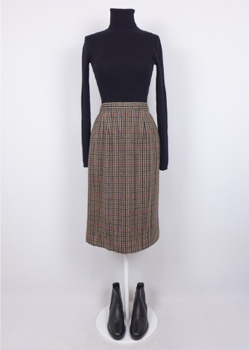 (japan)check wool skirt(35~37cm)