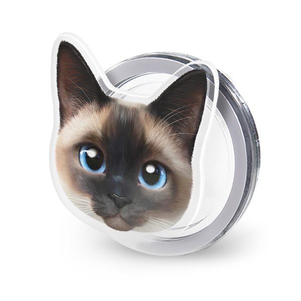 Bom the Siamese Face Acrylic Magnet Tok (for MagSafe)