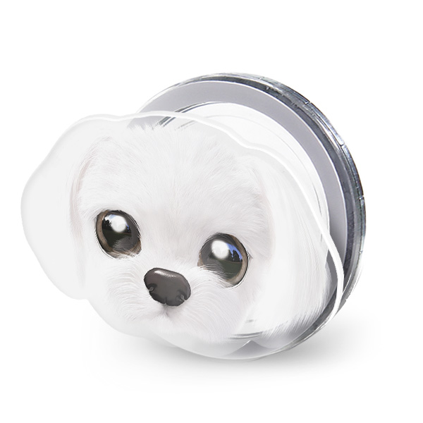 Kkoong the Maltese Face Acrylic Magnet Tok (for MagSafe)