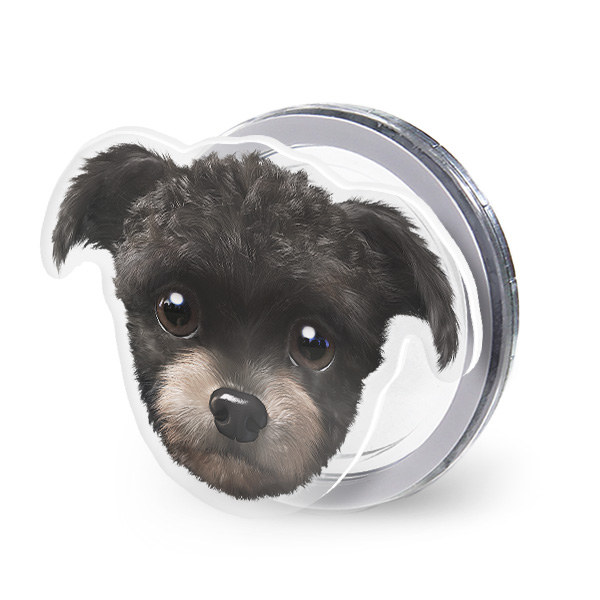 Peach the Schnauzer Face Acrylic Magnet Tok (for MagSafe)